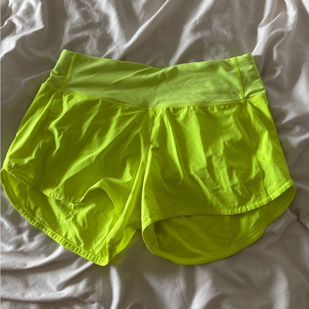 Lululemon speed up high rise short 4” in neon yellow